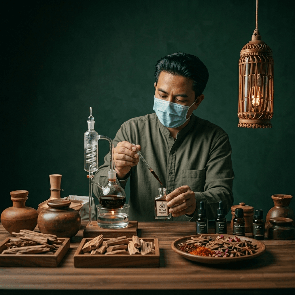 Artisan making oud